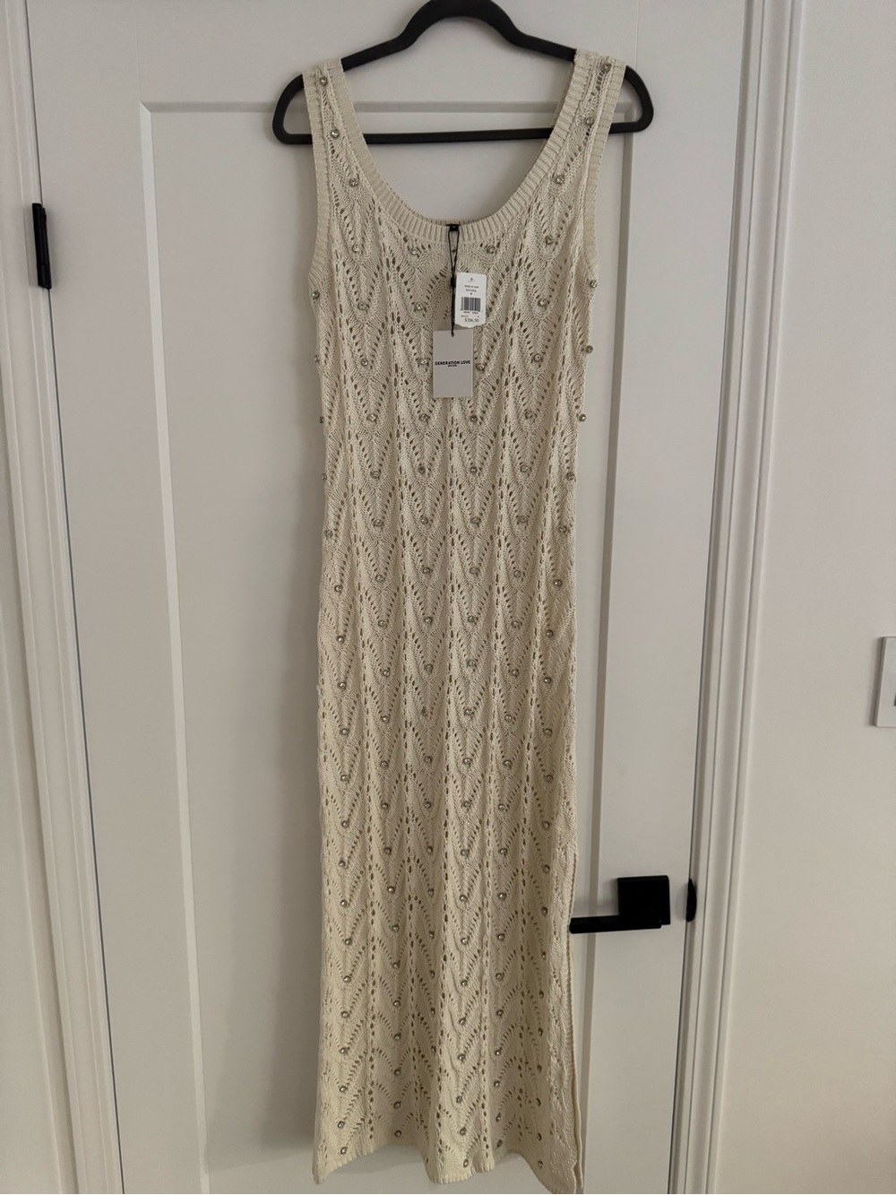Generation Love Cream Crochet Maxi Coverup Dress